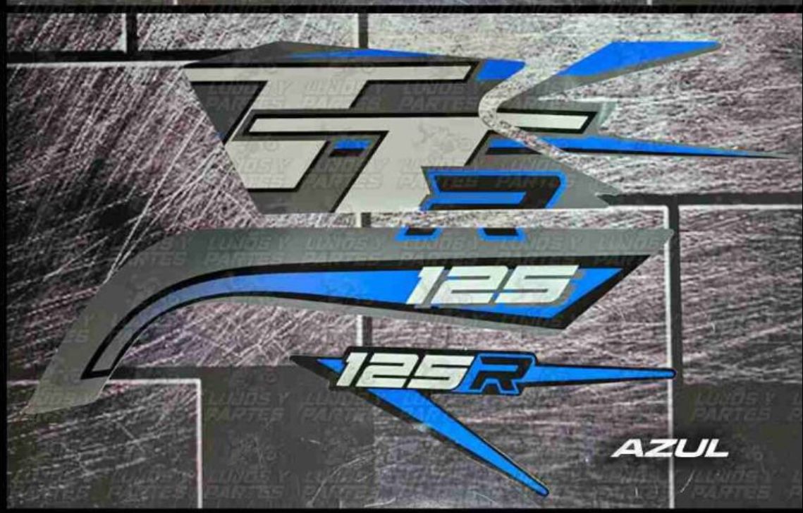 CALCOMANIAS TTR 125 2024 AZUL-GRIS
