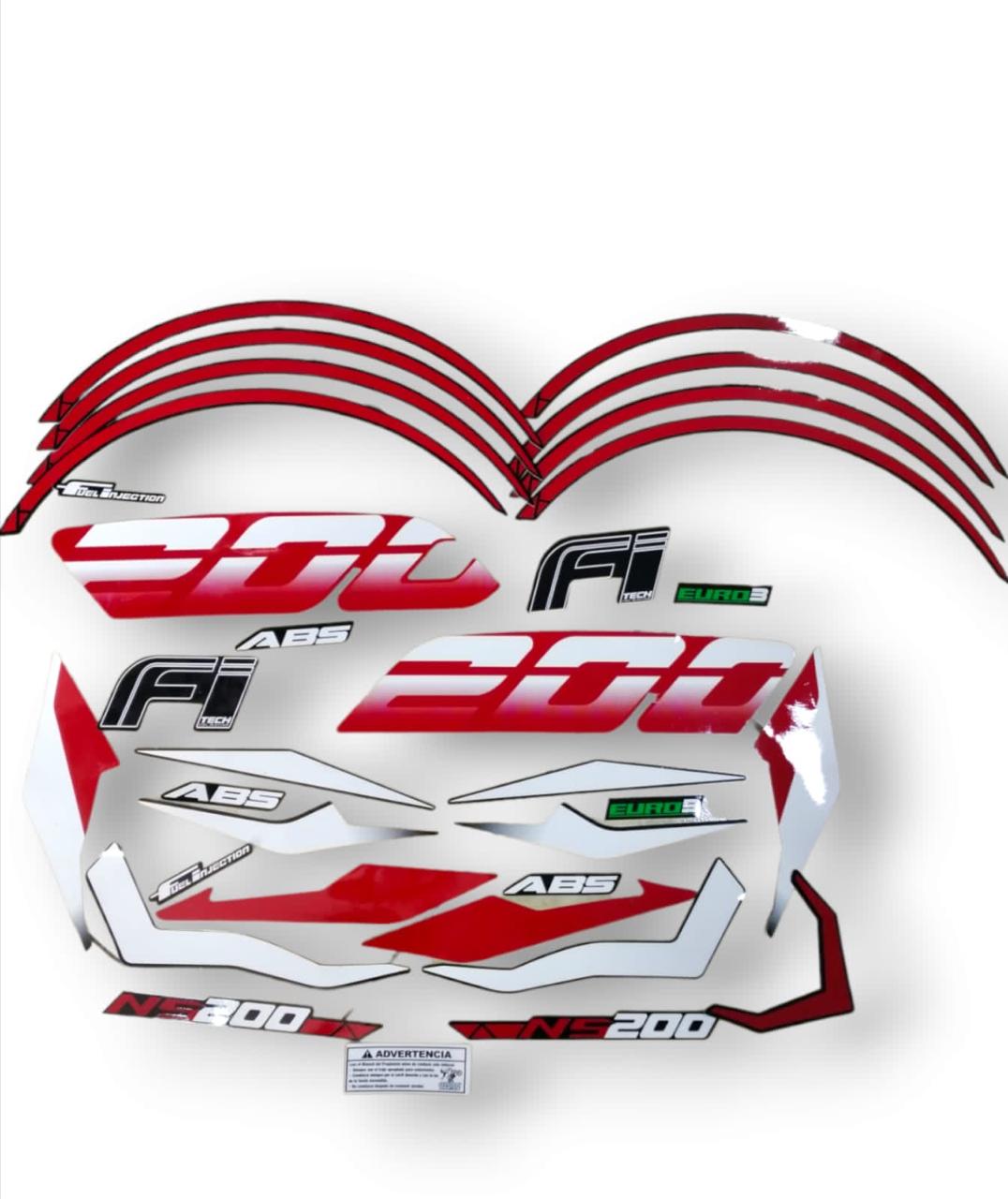 CALCOMANIA NS 200 MOD 2023 FI ROJO