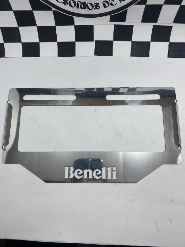 PORTAPLACA ACERO INOXIDABLE BENELLI