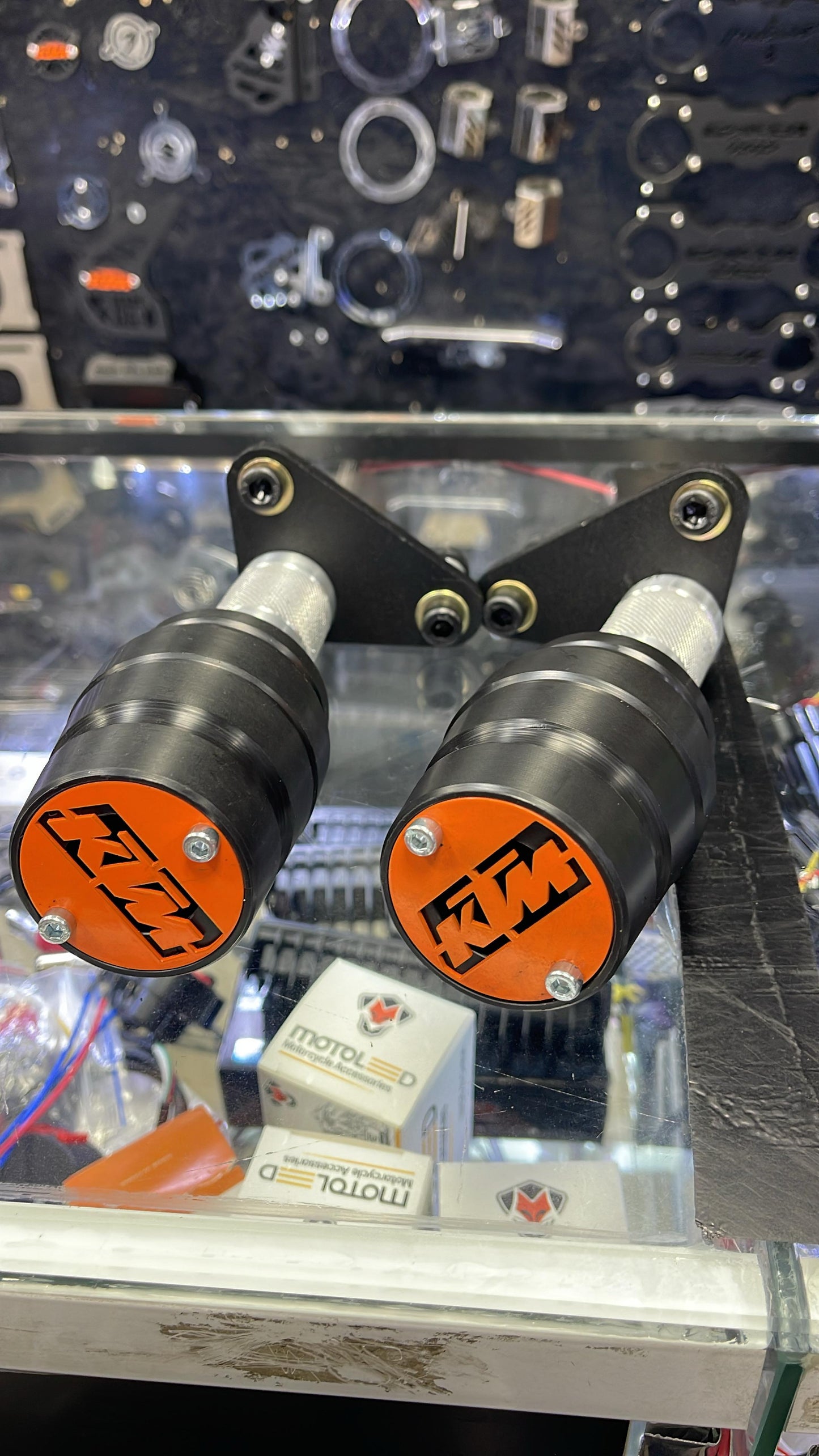 SLIDERS DE MOTOR KTM DUKE 390 3G TAPA NARANJA