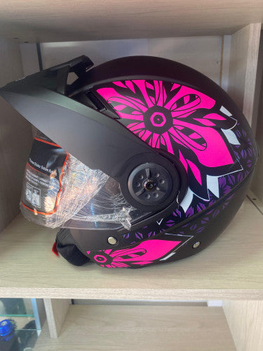 CASCO TATTO SK3 NEGRO-FLORES TALLA M