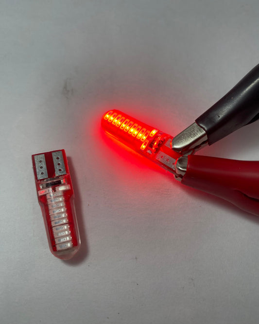 BOMBILLO T10 FLASH ROJO X3