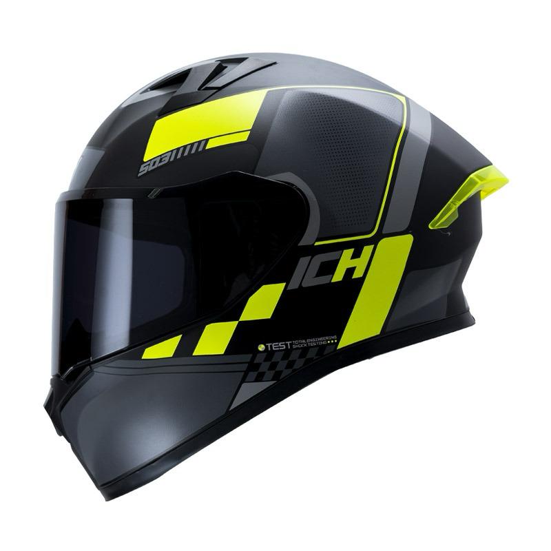 CASCO INTEGRAL ICH 503 YINTOX AMARILLO FLUORECENTE  VISOR HUMO TALLA XL