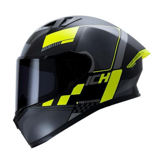 CASCO INTEGRAL ICH 503 YINTOX AMARILLO FLUORECENTE  VISOR HUMO TALLA XL