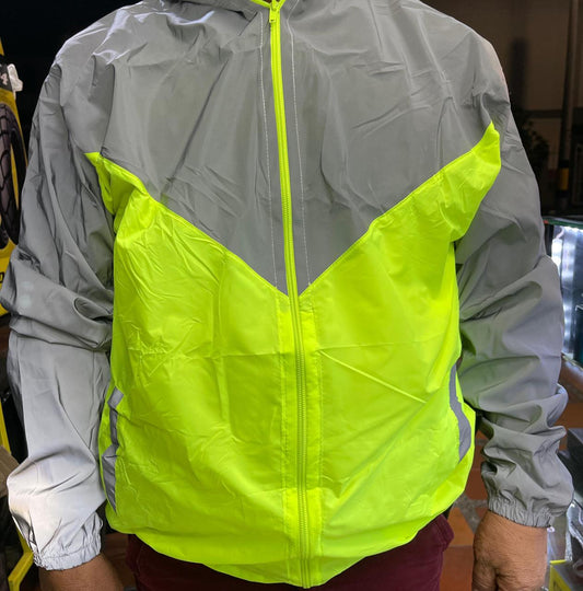 CHAQUETA TRIANGULO VERDE FLUORECENTE XL