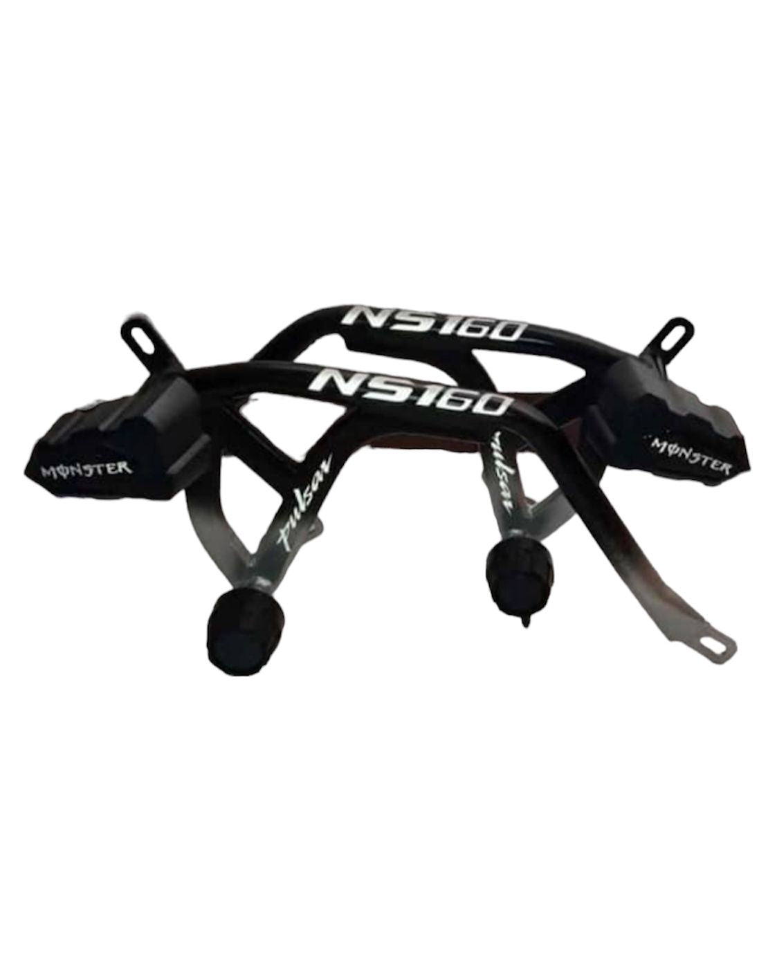 DEFENSA STUNT NS 160  NEGRA-PLATEADA