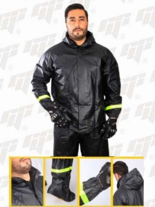 Impermeable silicona con zapatones Talla M