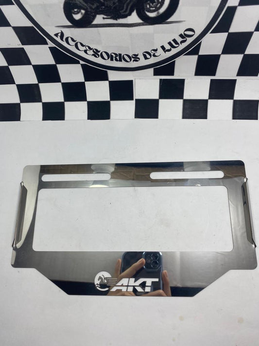 PORTAPLACA ACERO INOXIDABLE AKT