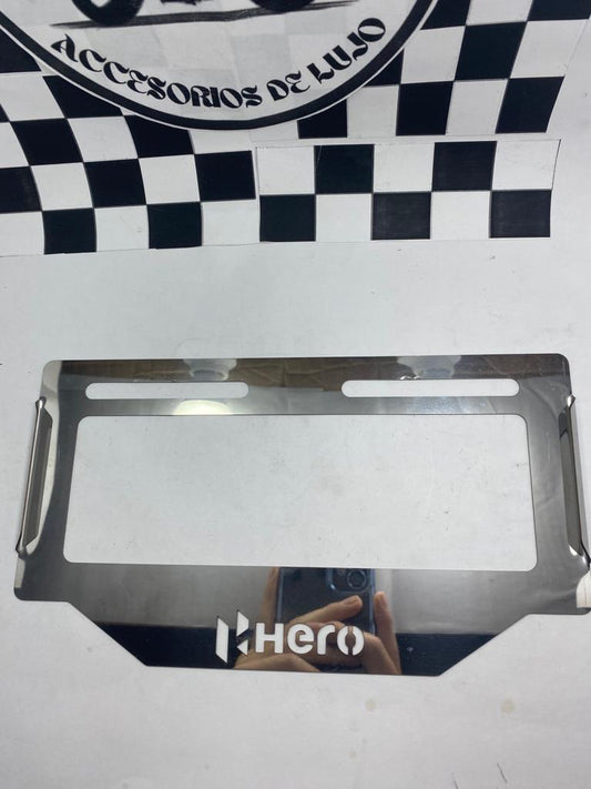 PORTAPLACA ACERO INOXIDABLE HERO
