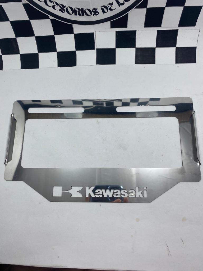 PORTAPLACA ACERO INOXIDABLE KAWASAKI