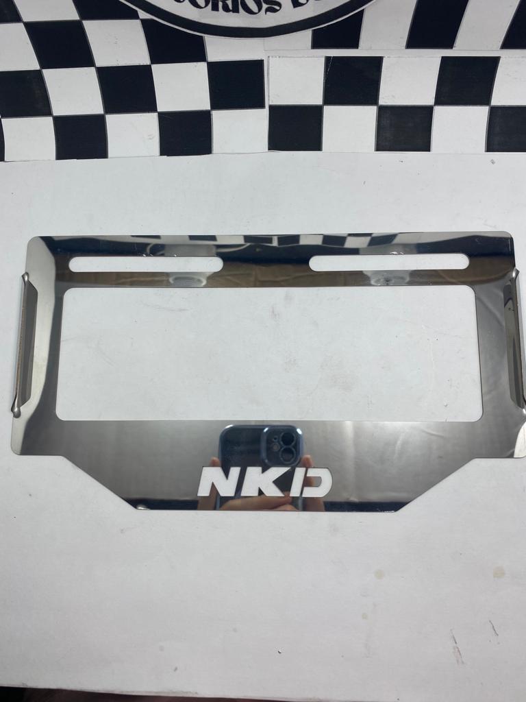 PORTAPLACA ACERO INOXIDABLE NKD