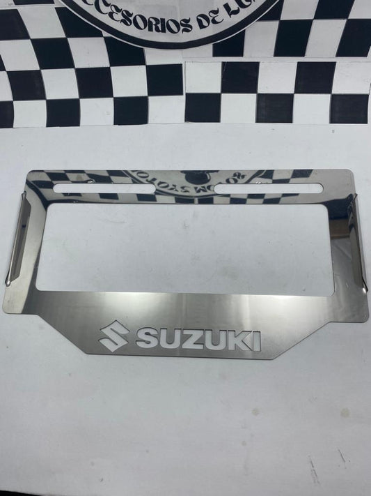 PORTAPLACA ACERO INOXIDABLE SUZUKI