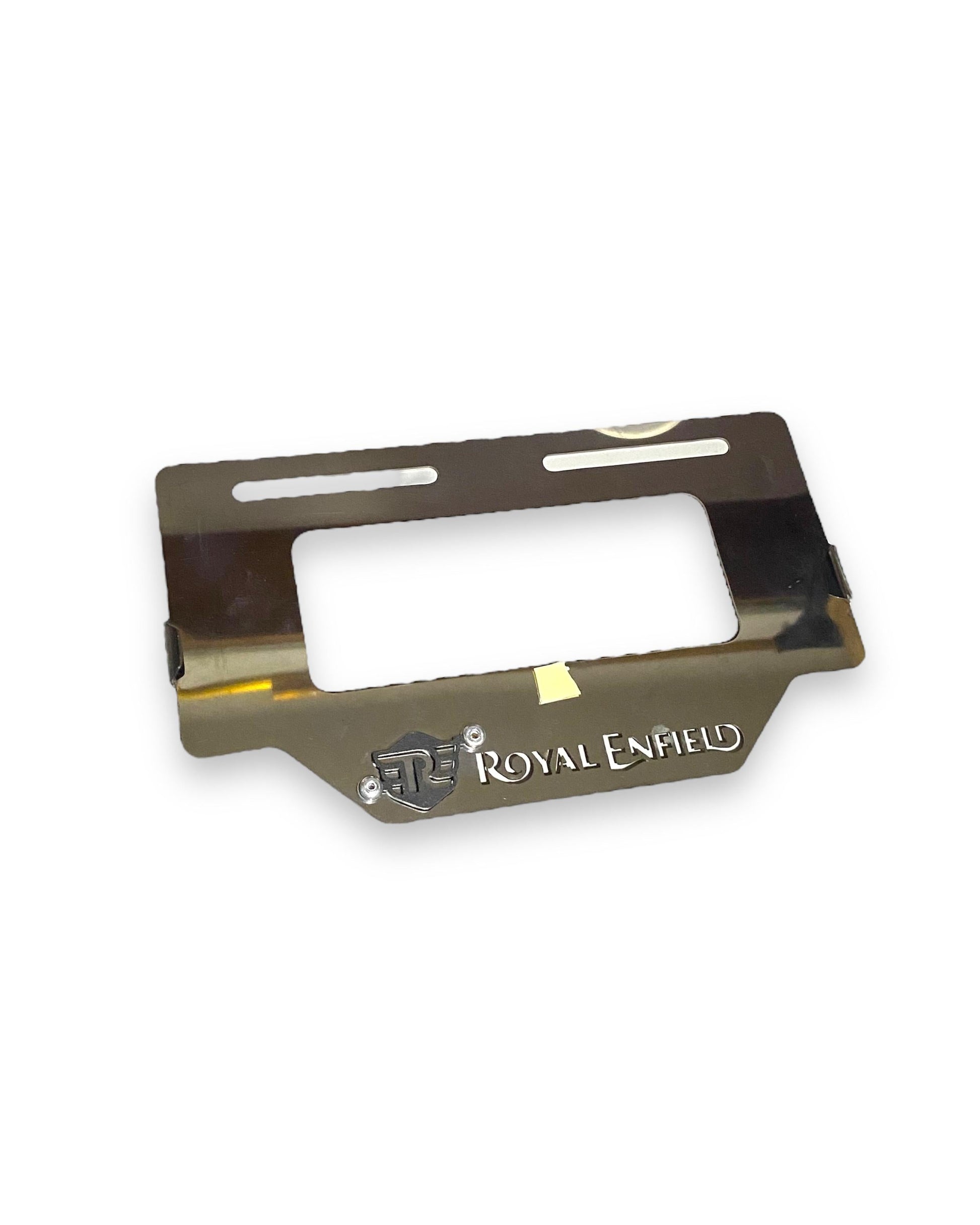 PORTAPLACA ACERO ROYAL ENFIELD + 3D NEGRO
