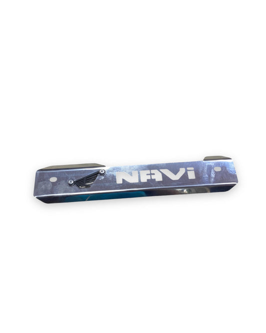 PROTECTOR DE EXOSTO ACERO HONDA NAVI + 3D NEGRO
