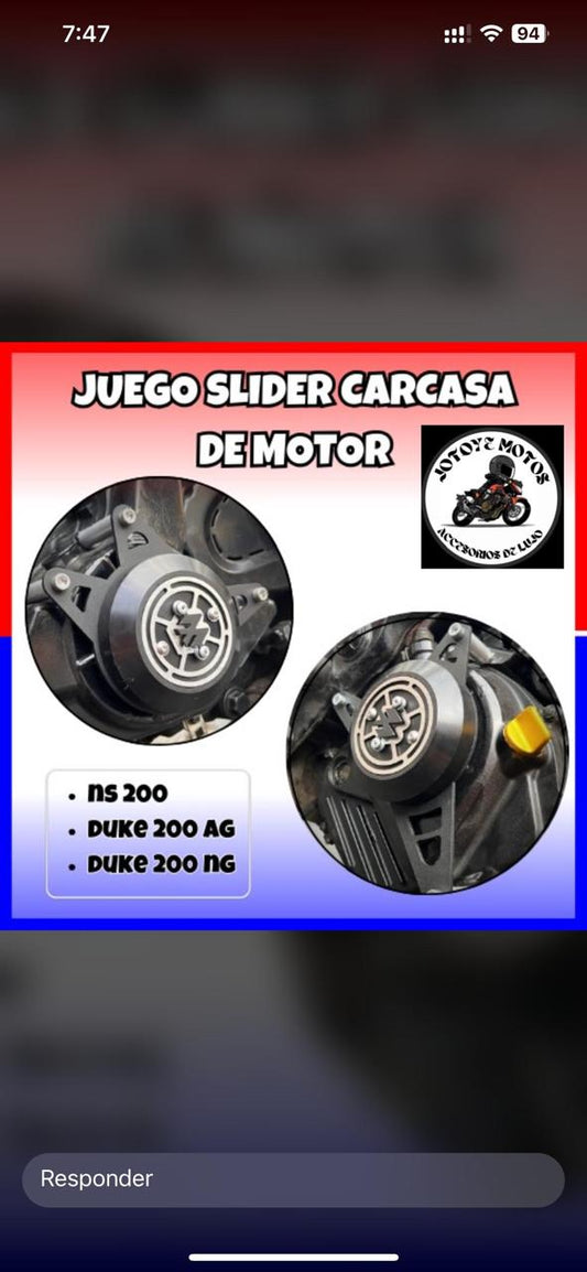 SLIDER CARCASA DE MOTOR PULSAR NS200